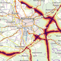 Laermkarte Region Nürnberg